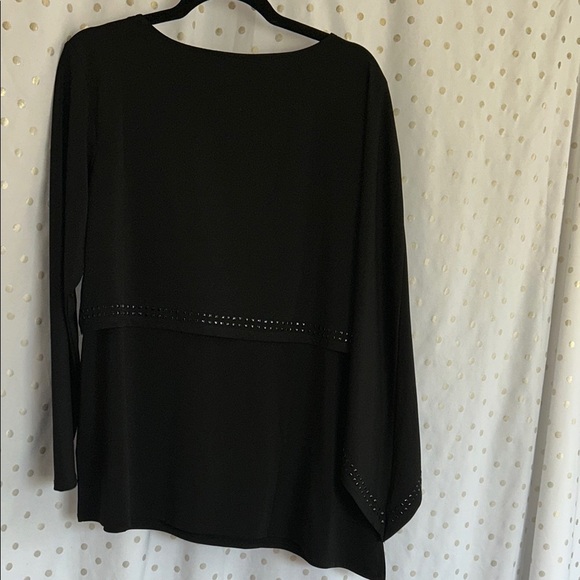Antthony Black Asymmetrical Blouse with Studded Detail - Picture 4 of 9